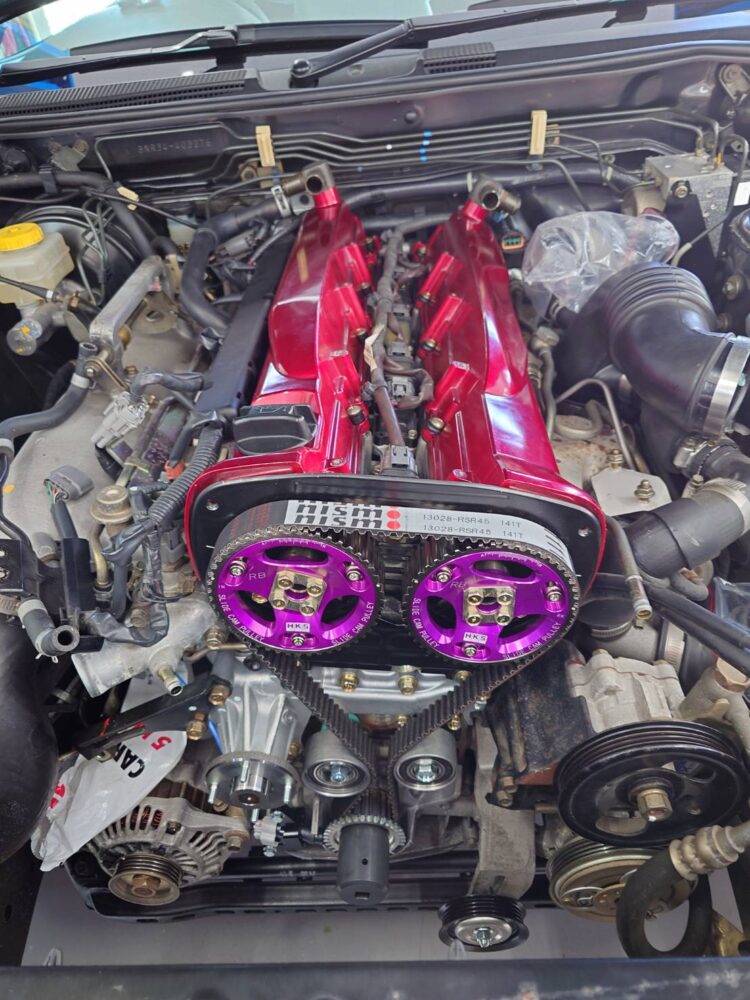 強化タイミングベルトやスライドカムプーリー