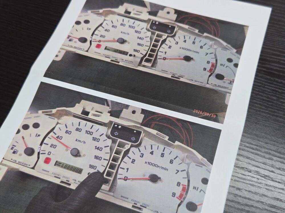 パルサーのメーター修理後の作動確認写真